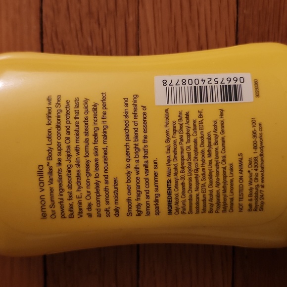 Bath and & Body Works SUMMER VANILLAS LEMON VANILLA Lotion 8 oz. RARE - Picture 2 of 2